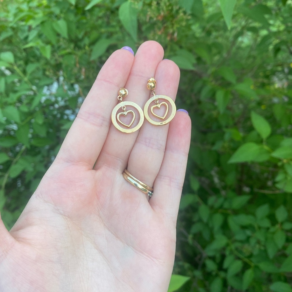 24k gold plated over sterling silver heart earrings